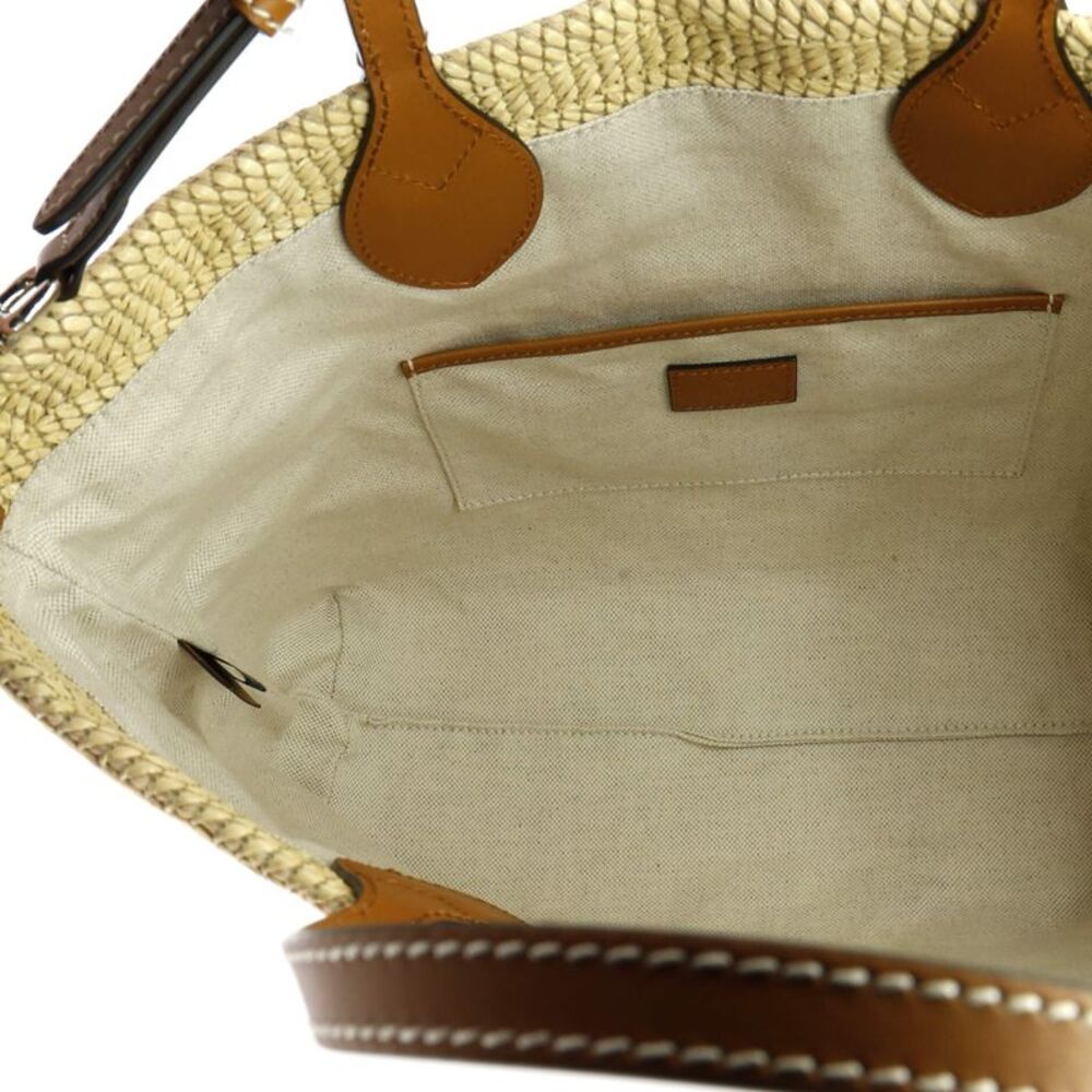 Gucci Logo Plaque Convertible Tote Raffia Small Neutral - Picture 5 of 7